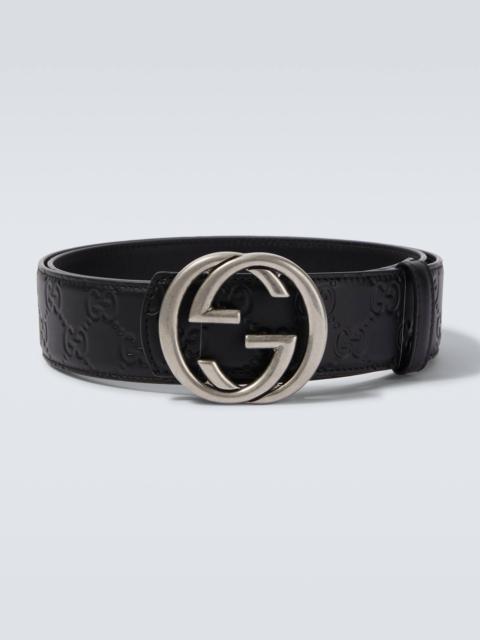Interlocking G leather belt