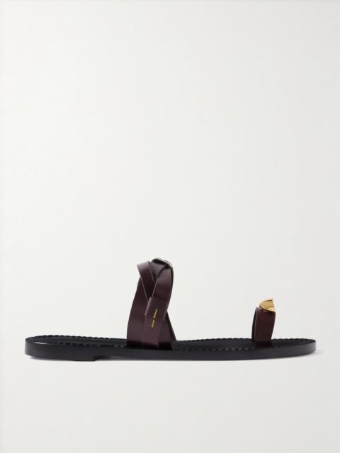 The Lagos Embellished Woven Leather Sandals