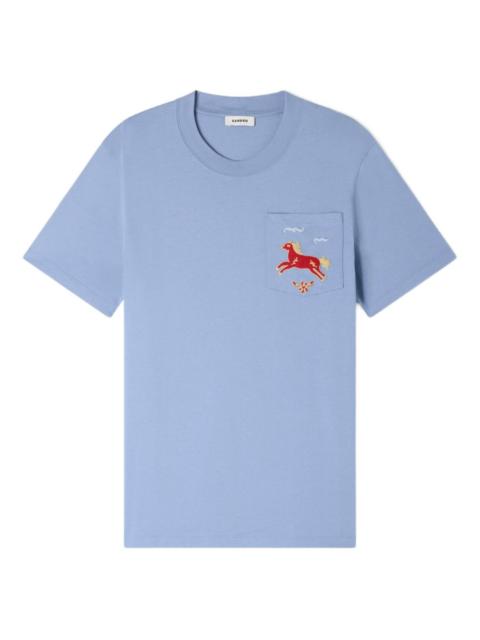horse-embroidered pocket T-shirt