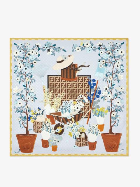 Fendi Gardening Foulard Multicolor silk foulard