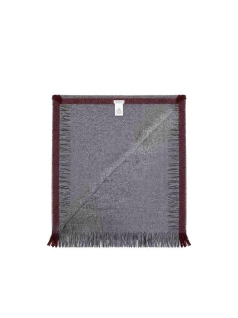 fringed contrast-trim scarf