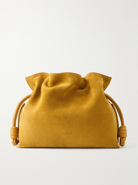 Flamenco medium suede clutch Sand