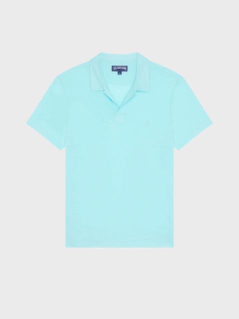 MEN LINEN JERSEY POLO SOLID