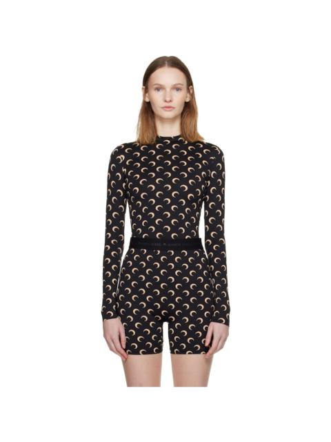 Black Recycled Moon Jersey Second Skin Highneck Top