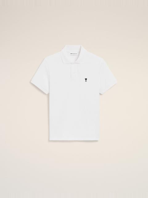 WHITE COTTON SHORT SLEEVES AMI DE COEUR POLO SHIRT