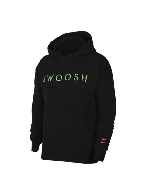 Nike Sportswear Swoosh Logo Hoodie 'Black Green' CZ5569-011