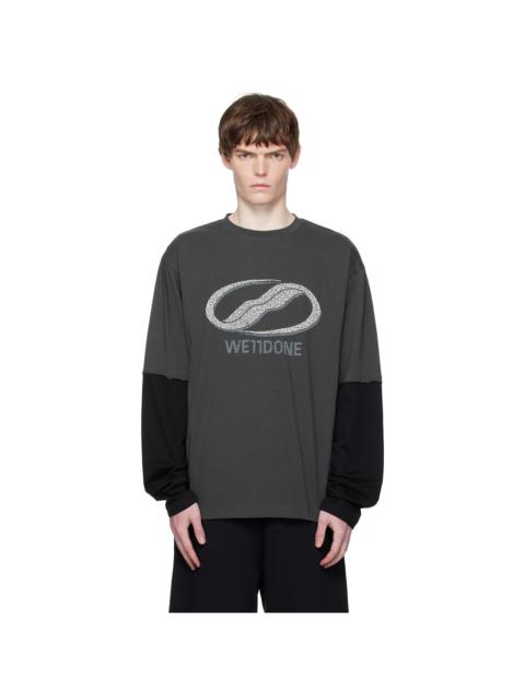 Gray Pearl Logo Long-Sleeved T-shirt