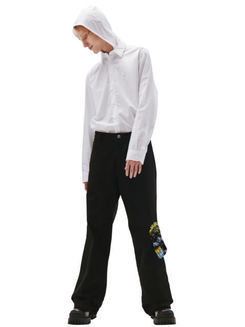 BLACK GRAPHIC PRINT JEANS