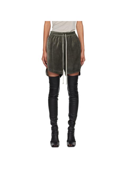 Khaki Concordians Velvet Boxer Shorts