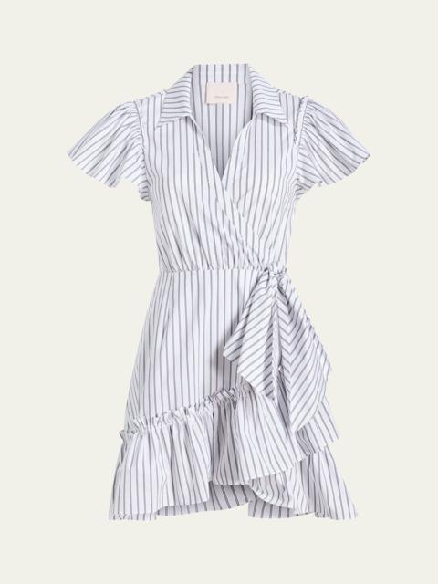 Lila Stripe Wrap Dress