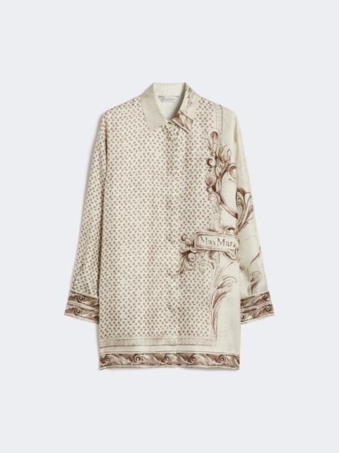 Printed silk twill shirt - IVORY