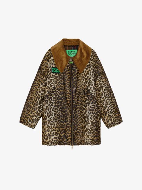 GANNI X BARBOUR LEOPARD BOMBER JACKET