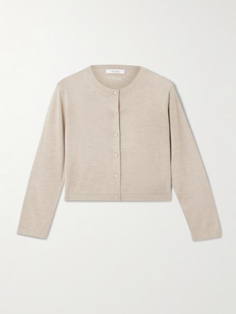 Cropped Silk And Cashmere-blend Cardigan