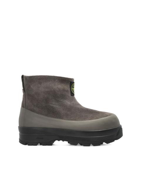 suede logo-patch ankle boots