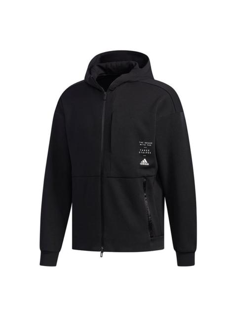 adidas Id Sweat Hd Casual Sports Jacket Men s Black ED1948