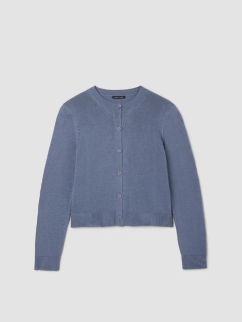 Peruvian Cotton Blend Crew Neck Cardigan