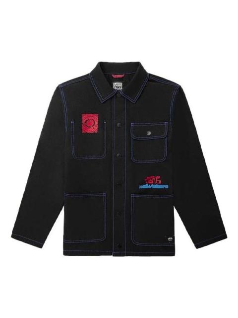Men's Vans Funny Pattern Multiple Pockets Jacket Black VN0A3WF140C