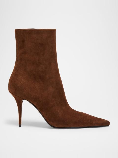 90mm Ashley Suede Ankle Booties
