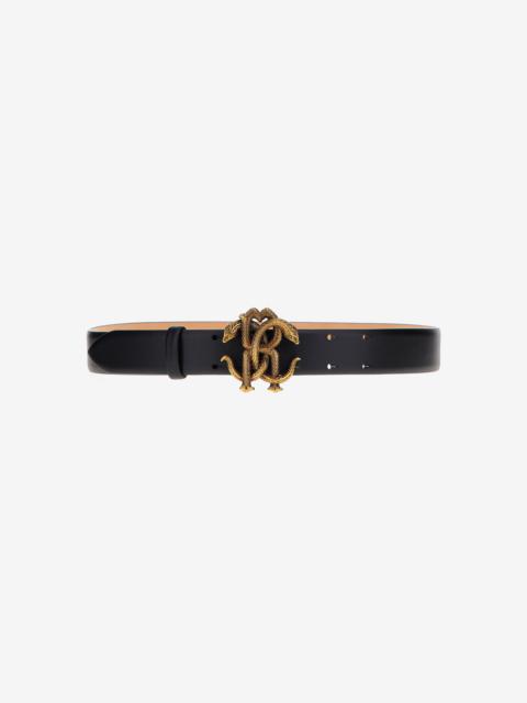 Leather belt with Monogram Mirror Snake