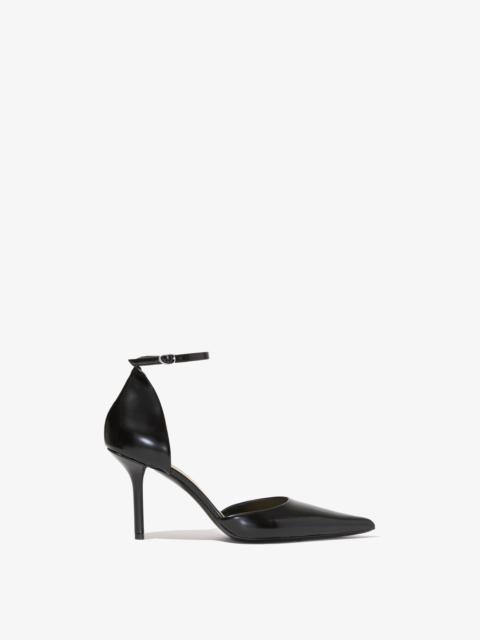 Slash Ankle Strap Pumps in Spazzolato Leather