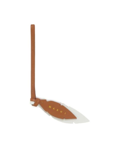 feather leather charm