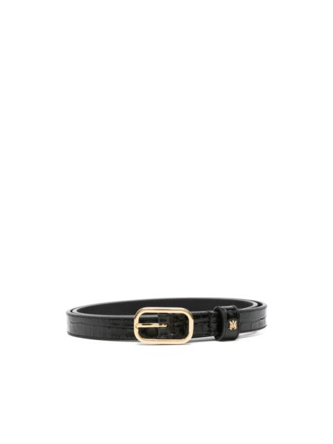 crocodile-embossed buckle belt