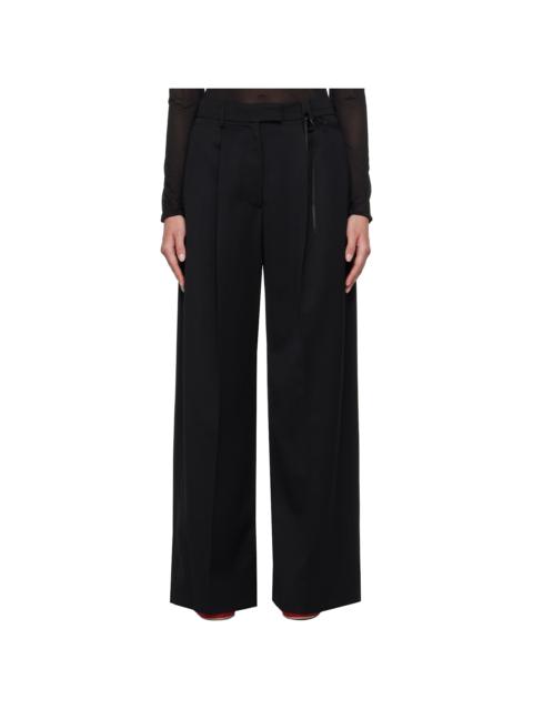 Black Wide Leg Puddle Trousers