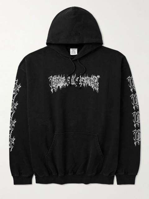 + Cradle of Filth Oversized Printed Cotton-Jersey Hoodie Black