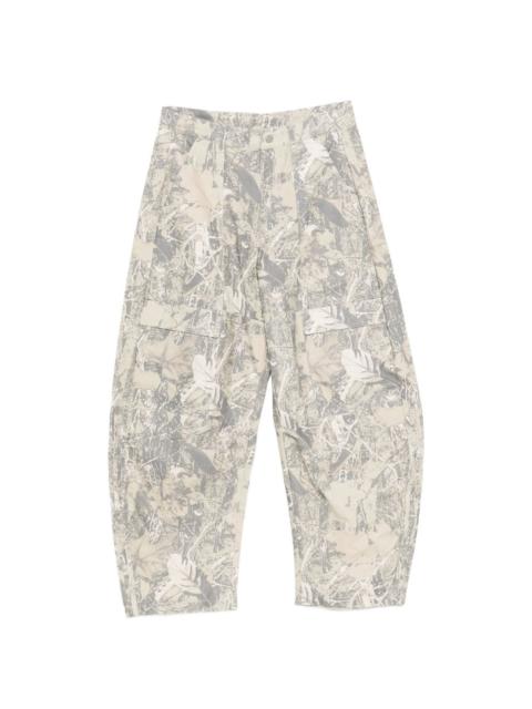 camouflage-pattern cargo pants