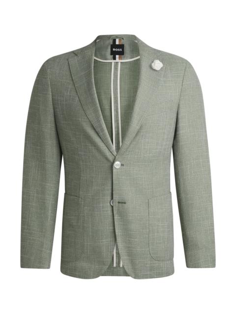SLIM-FIT BLAZER IN MICRO-PATTERNED FABRIC