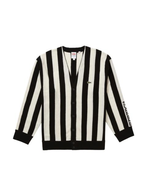 Supreme LACOSTE Stripe Cardigan Black