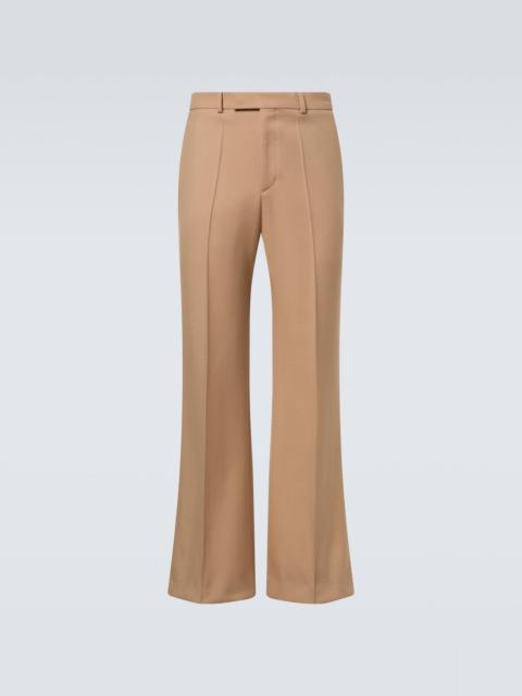 Virgin wool gabardine flared pants