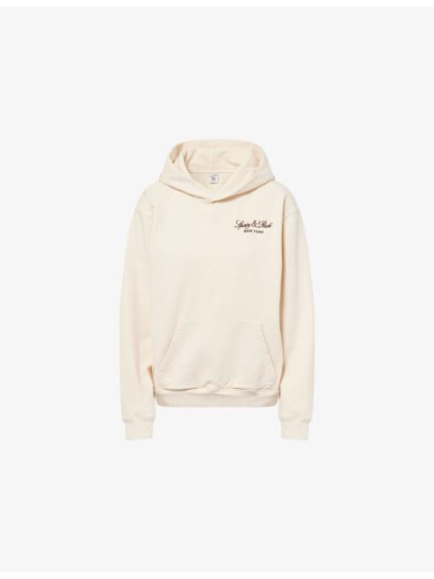 Farm Script Logo-Embroidered Cotton Hoody