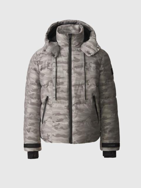 SAMUEL-JC Camo Jacquard Down Ski Jacket With Storm Visor