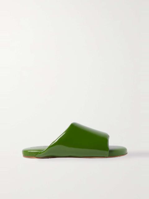 Glossed-leather slides