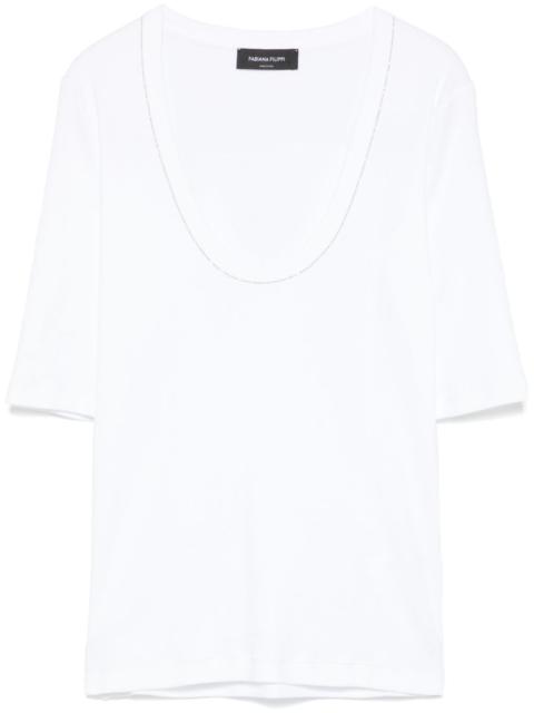 beaded trim-detail top