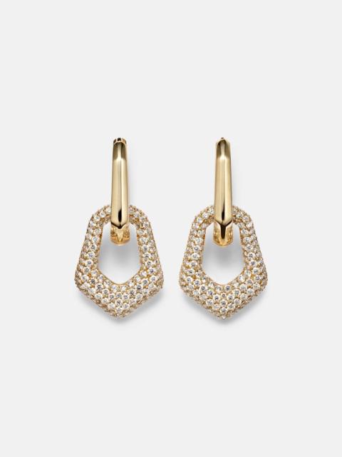 18kt gold earrings with diamonds