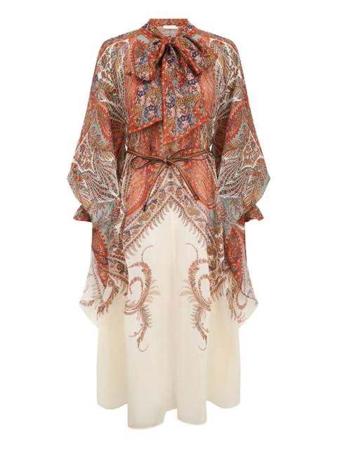 RHIANNON TIE NECK MIDI DRESS