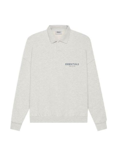 Fear of God Essentials SS21 Long Sleeve French Terry Polo Shirt 'Light Heather Oatmeal' FOG-SS21-600