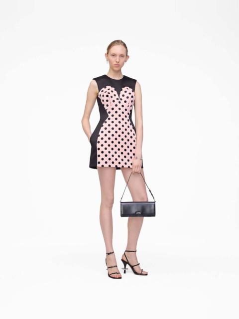 SEAMED UP DOTS SATIN DRESS