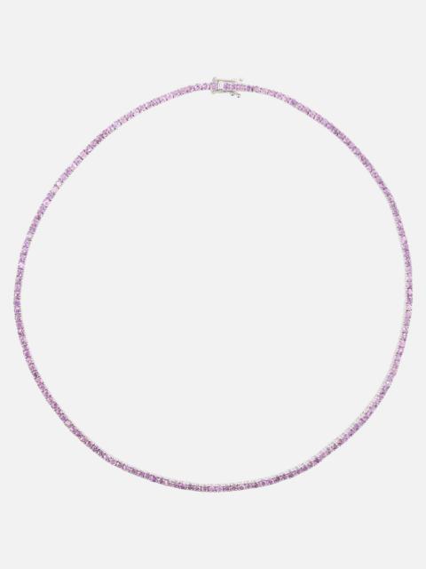 14kt white gold necklace with lilac sapphires