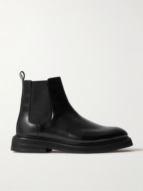 Officer Glossed-Leather Chelsea Boots Black