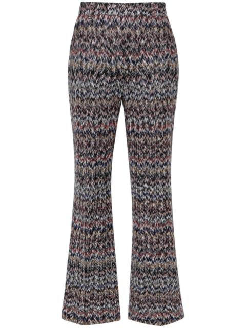 zigzag-woven lamÃ© cropped trousers