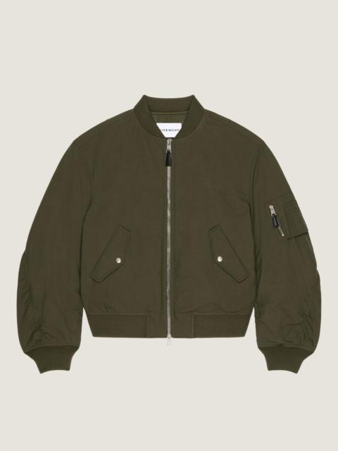 COUTURE SEAM BOMBER IN COTTON WITH GIVENCHY STAMP PRINT