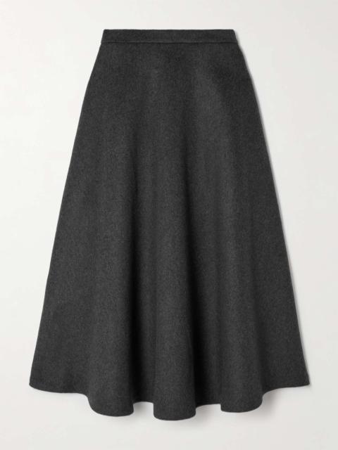 Recycled wool-blend felt midi skirt