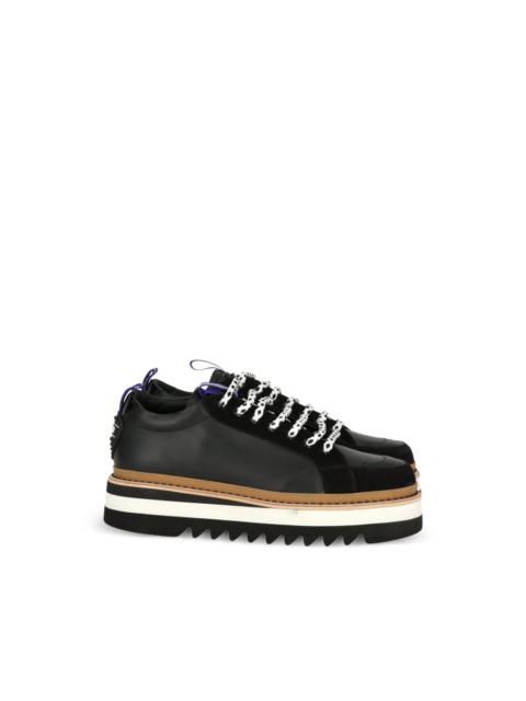 platform panelled sneakers
