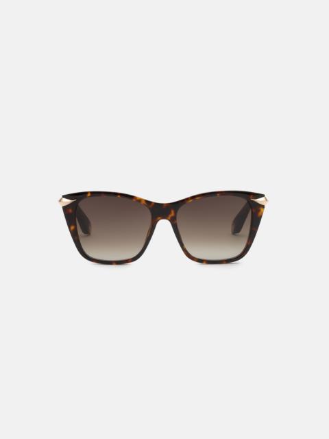 Sunglasses with acetate front combined with metal temples