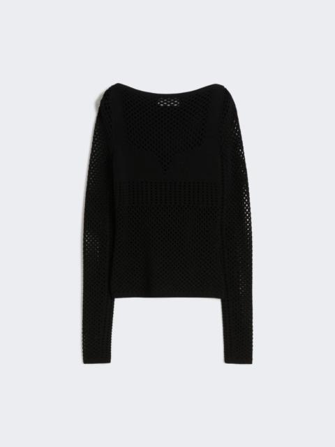 Slim-fit viscose-blend sweater - black