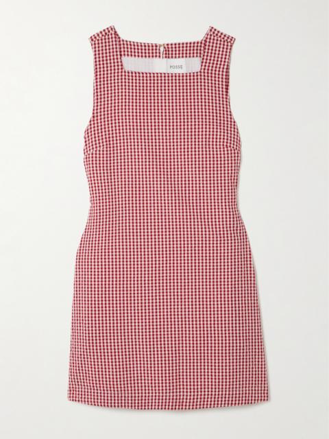 Emma Gingham Cotton-seersucker Mini Dress