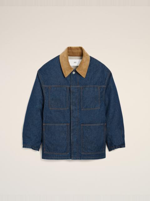 BLUE COTTON PADDED WORKER JACKET
